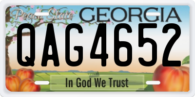 GA license plate QAG4652