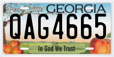GA license plate QAG4665