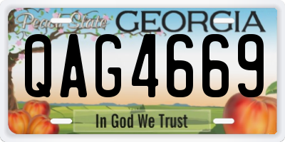 GA license plate QAG4669