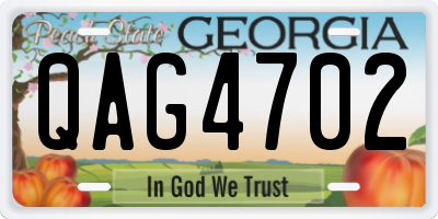 GA license plate QAG4702