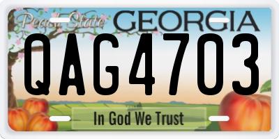 GA license plate QAG4703