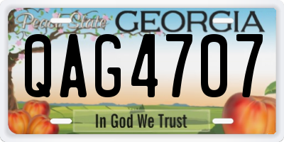 GA license plate QAG4707