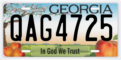 GA license plate QAG4725