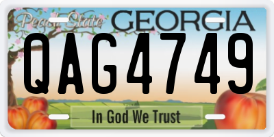 GA license plate QAG4749