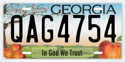 GA license plate QAG4754