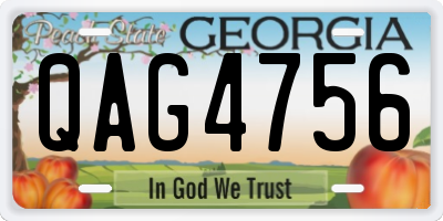 GA license plate QAG4756