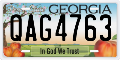 GA license plate QAG4763