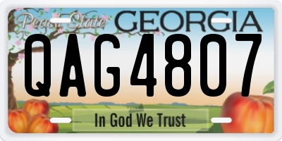 GA license plate QAG4807