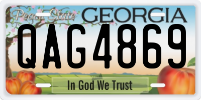 GA license plate QAG4869