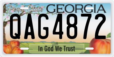GA license plate QAG4872