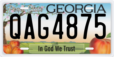 GA license plate QAG4875