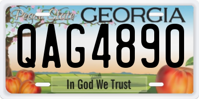 GA license plate QAG4890