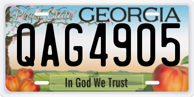 GA license plate QAG4905