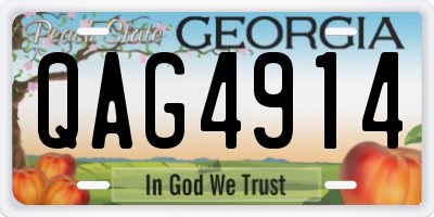 GA license plate QAG4914
