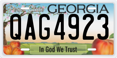 GA license plate QAG4923