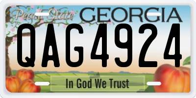GA license plate QAG4924