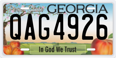 GA license plate QAG4926
