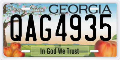 GA license plate QAG4935