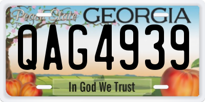 GA license plate QAG4939