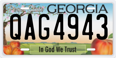 GA license plate QAG4943