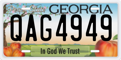 GA license plate QAG4949