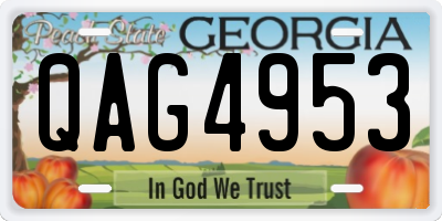 GA license plate QAG4953