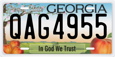 GA license plate QAG4955
