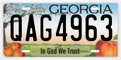 GA license plate QAG4963