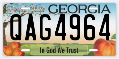 GA license plate QAG4964
