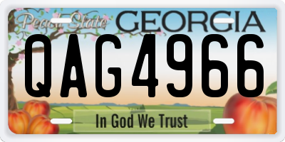 GA license plate QAG4966