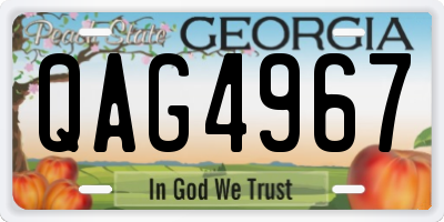 GA license plate QAG4967