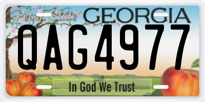 GA license plate QAG4977