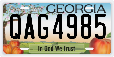 GA license plate QAG4985