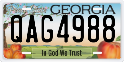 GA license plate QAG4988