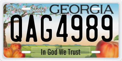GA license plate QAG4989