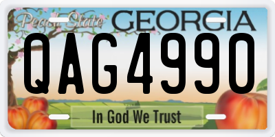 GA license plate QAG4990