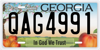 GA license plate QAG4991