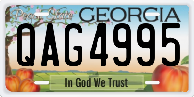 GA license plate QAG4995
