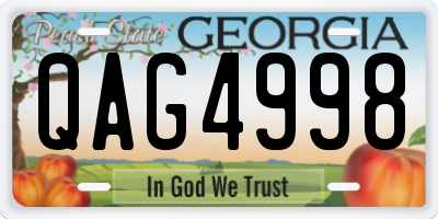 GA license plate QAG4998