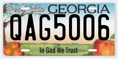 GA license plate QAG5006