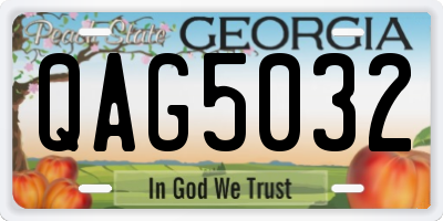 GA license plate QAG5032