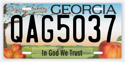 GA license plate QAG5037