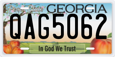 GA license plate QAG5062