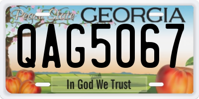 GA license plate QAG5067