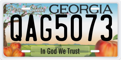 GA license plate QAG5073