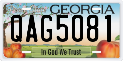 GA license plate QAG5081