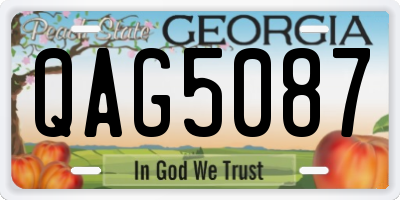 GA license plate QAG5087