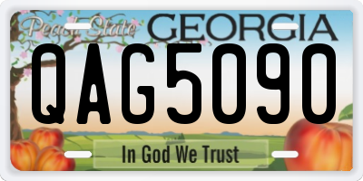 GA license plate QAG5090