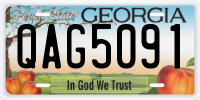 GA license plate QAG5091