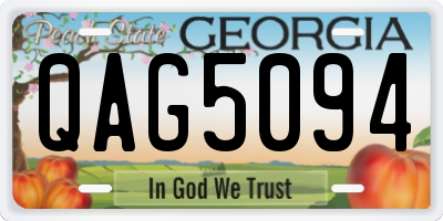 GA license plate QAG5094